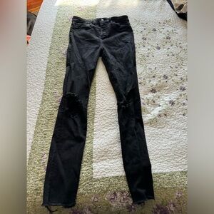 Abercrombie Black Skinny jeans with knee distressing